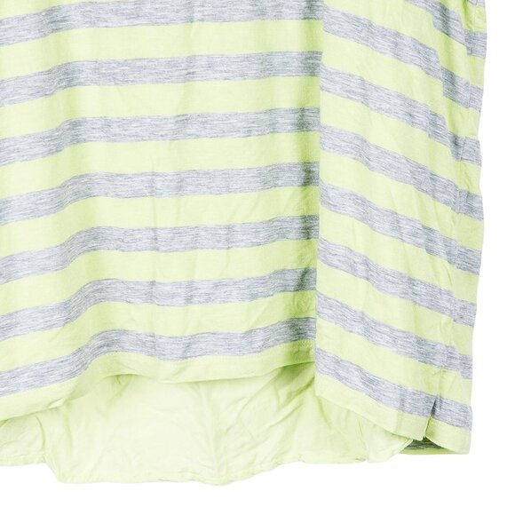Two Vince Camuto Shirt XL Womens Gray Yellow Neon Peekaboo Striped Short Sleeve - Picture 3 of 6